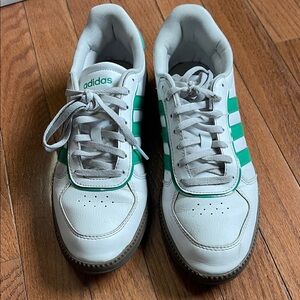 Adidas Classic White and Green Shoes